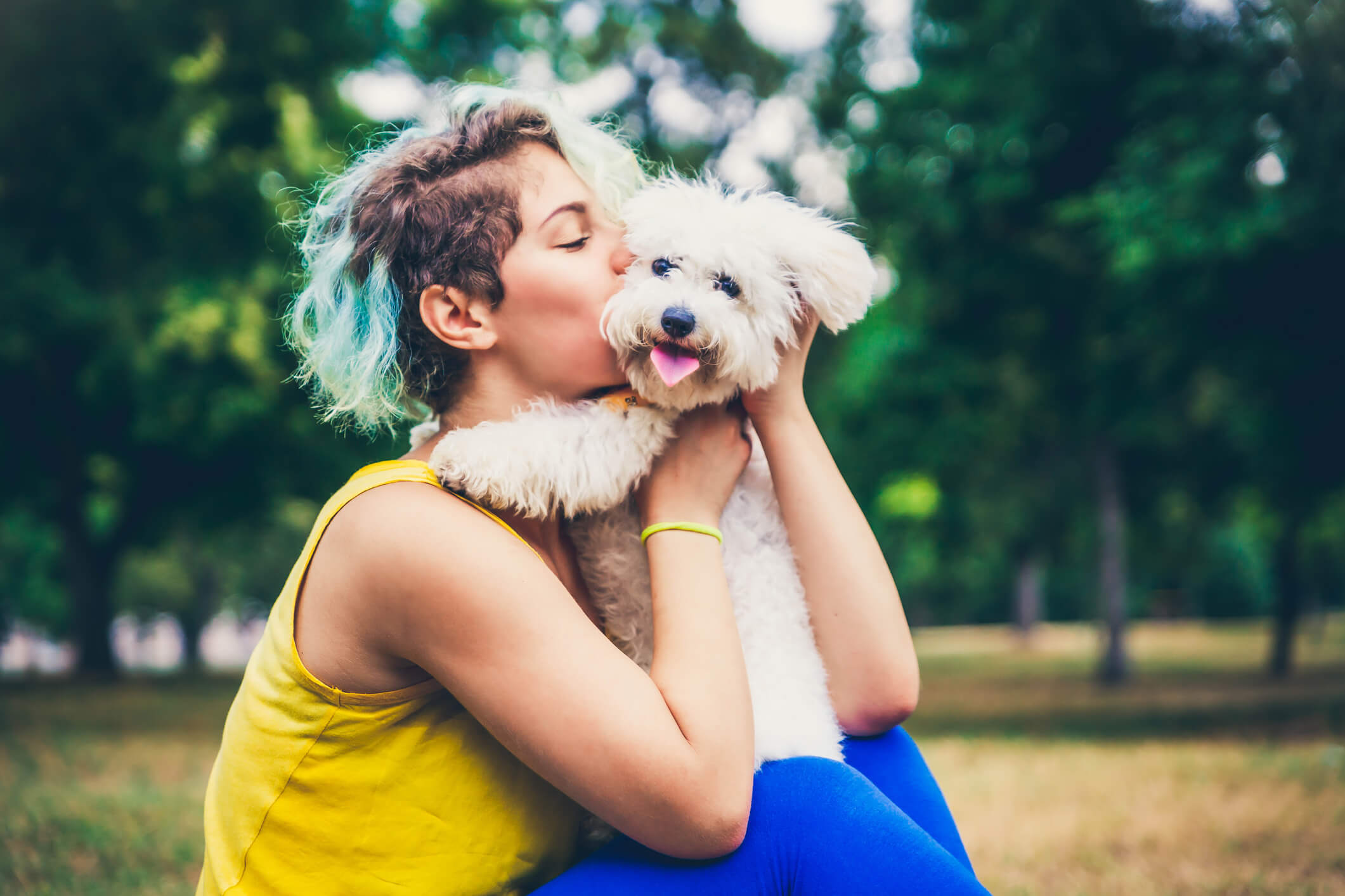 Pet With Owner In Park